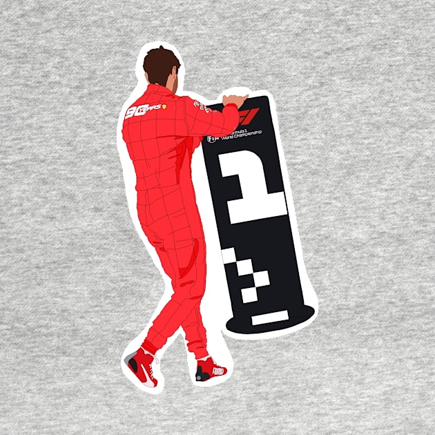 Ferrari driver Sebastian Vettel moves the #1 sign by royaldutchness